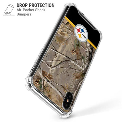 NFL Realtree Camo Pittsburgh Steelers iPhone XS Max Clear Case